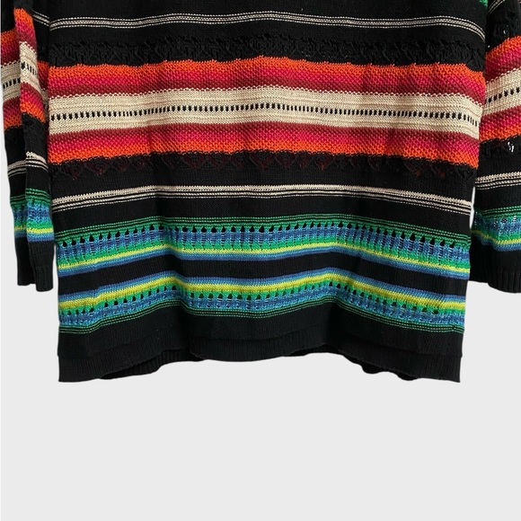 Lauren Ralph Lauren Multicolor Striped Open Knit Sweater Women's Size M Preppy - Picture 12 of 16